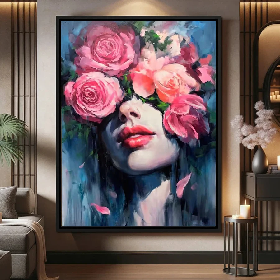 

Набор для вышивания алмазной мозаикой 5D: Абстрактное искусство, Красивые женщины и цветы. Новинка! Набор для вышивки крестиком, настенное искусство.