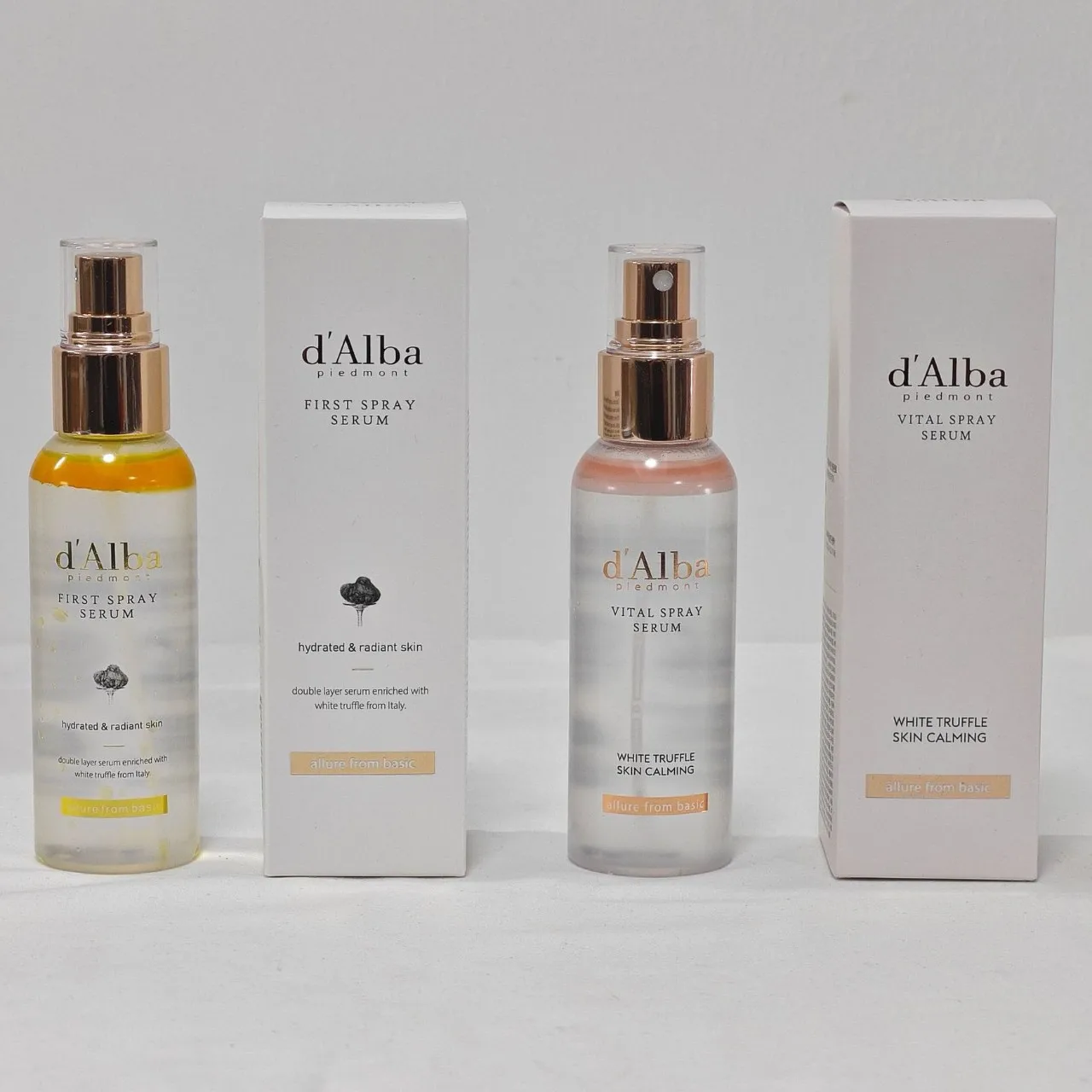 D'Alba واقي من الشمس الإيطالي والأبيض، بخاخ رذاذ الكمأة، مرطب الوجه خفيف الوزن، بخاخ تفتيح للعناية بالبشرة