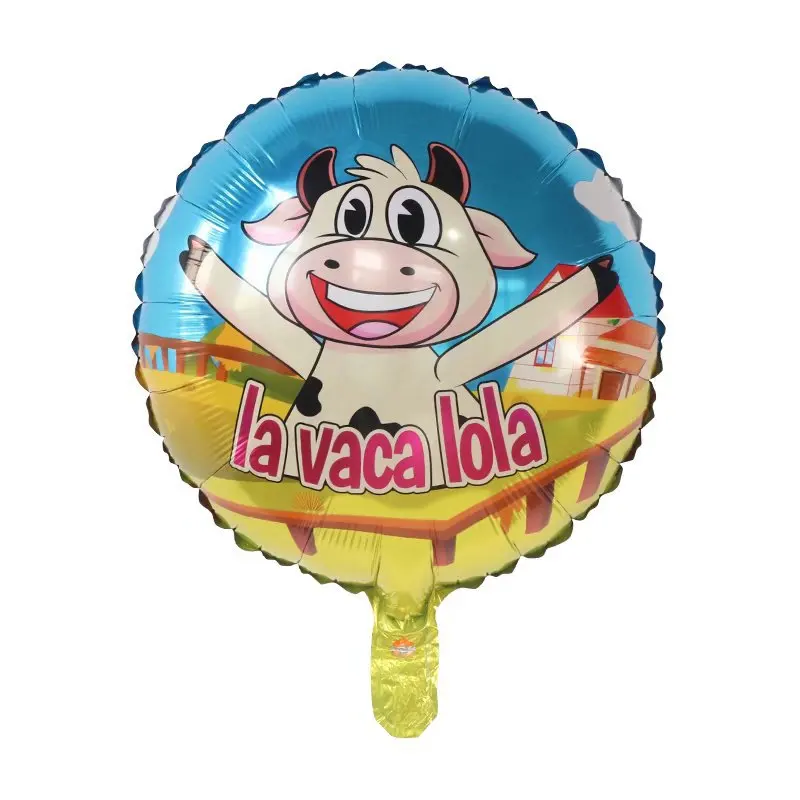 New Lola Cattle Cartoon Animal Children\'s Birthday Party Decoration Aluminum Film Cow Balloon