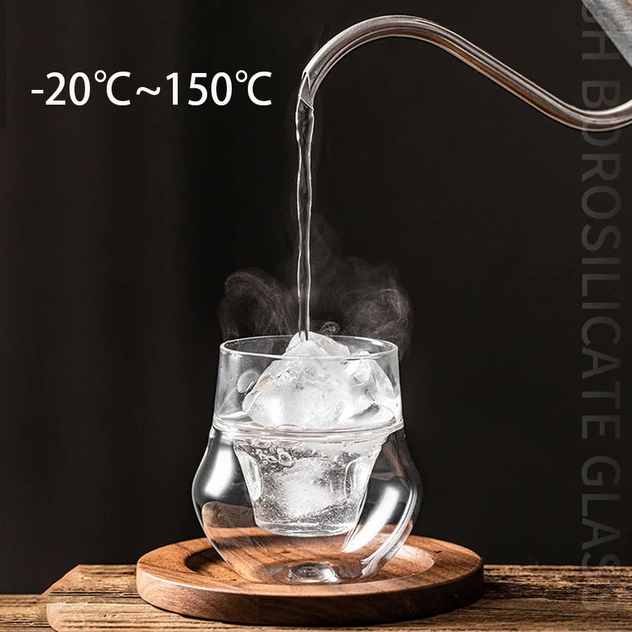 Ywdl 120/130ml doppels chichtige Glass chale hängendes Ohr Espresso Kaffeetasse Anti-Verbrühungs milch Party Brandy Wein Tee tasse klare Tasse