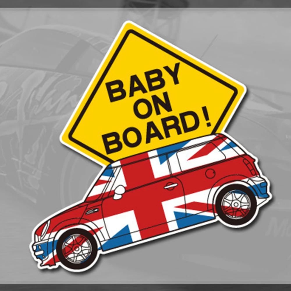 Car BABY ON BOARD Sticker Caution Decals For MINI COOPER S ONE JCW R54 R55 R56 R60 RF55 F56 Clubman Countryman Auto Accessories