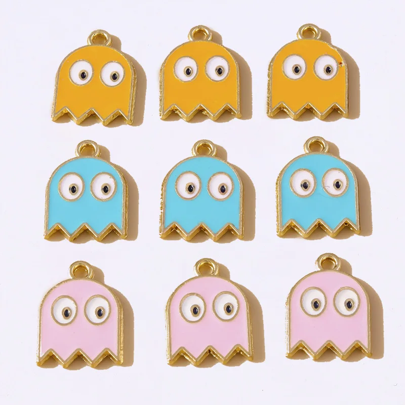 

Duarte 20Pcs/Lot Cartoon Enamel Ghost Charms Pendants for Jewelry Making Drop Earrings Necklaces Bracelet DIY Crafts Accessories