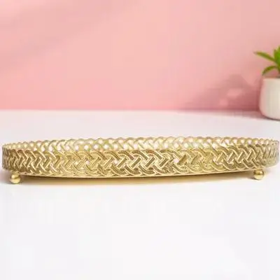 علبة طبق المجوهرات مادة الحديد صنعة بديعة الغرور صينية للحمام غرفة نوم خواتم تخزين صواني تخزين المجوهرات #1