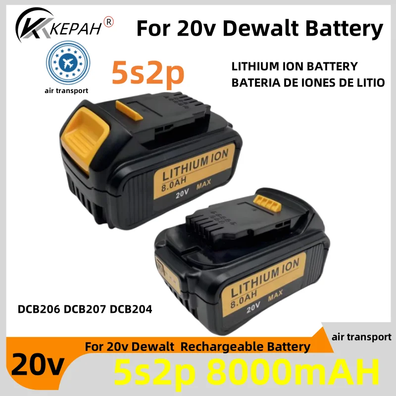 

Литий-ионный аккумулятор DCB203 20 В 8,0 Ач для инструментов Dewalt Max DCB205 DCB206 DCB204 DCB200 DCB182 DCB180 DCB230 DCD DCF DCG Series