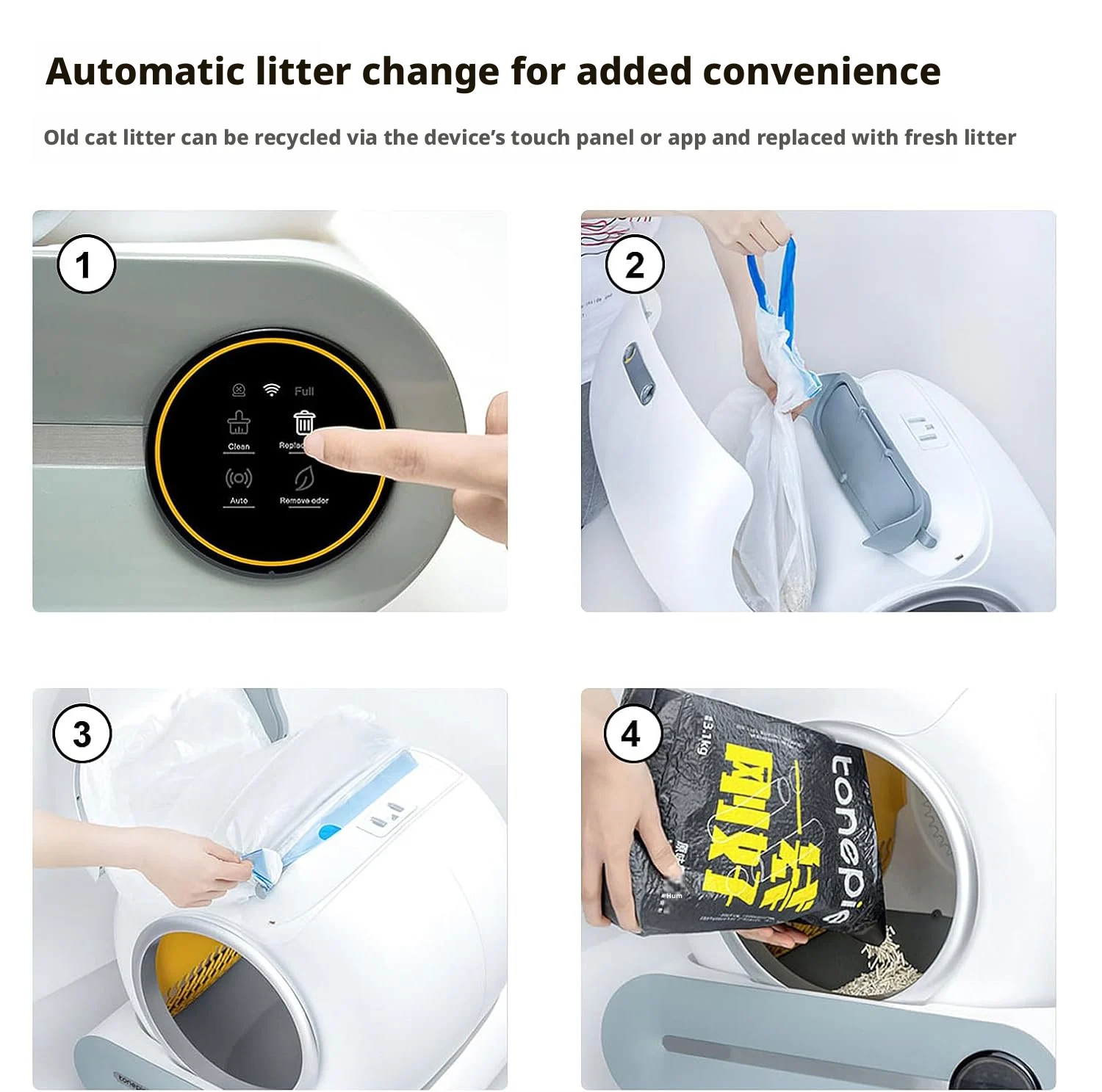 65L Cat Toilet Automatic Large App Wifi Control Odor Removal Automatic Cat Litter Box Smart Self-cleaning