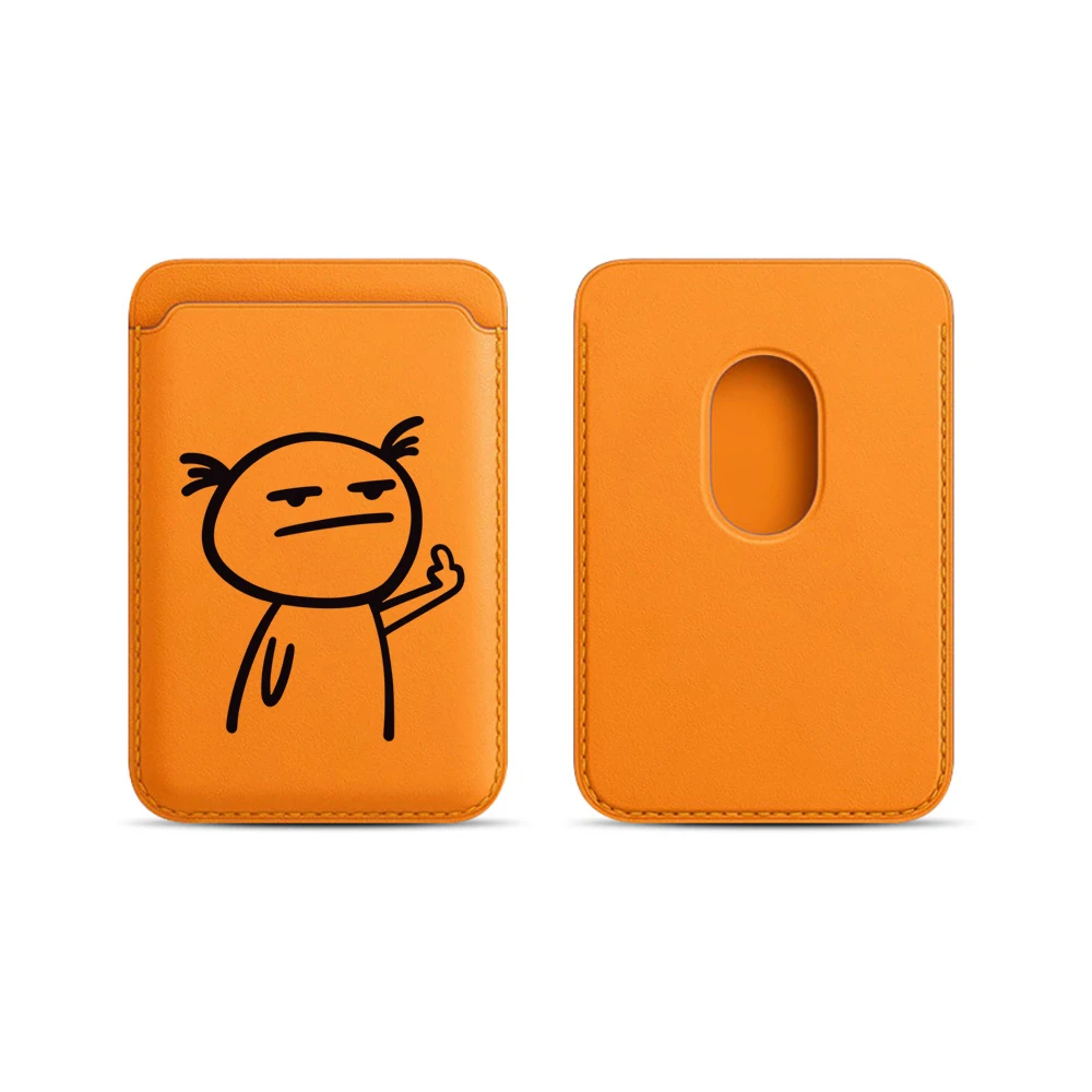 Stick Figures Leder-Kartenetui Handyhülle Kartenhalter für Magnetische Hülle Geeignet für alle iPhone Magsafe Karten-Handy-Rückseiten-Taschen – Detail 10