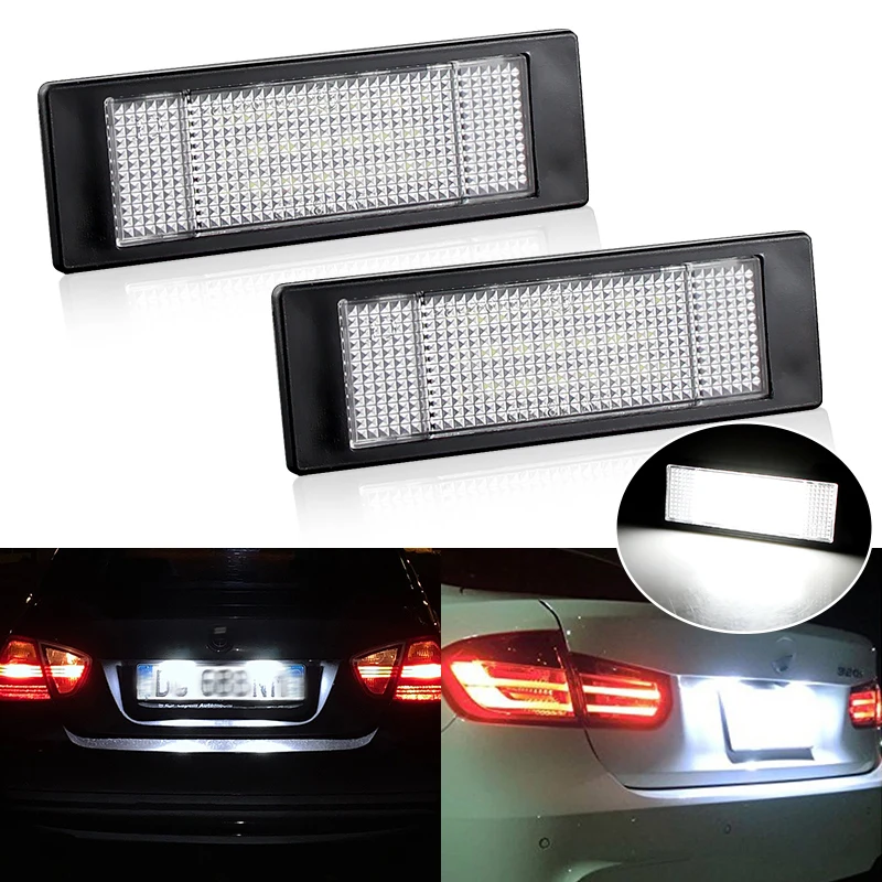

2PCS LED License Plate Light for BMW 1 Series E81 E87 E63 E64 M6 E85 E86 Z4 F12 F13 F20 K48 - Number Lamp White 6000K Error Free