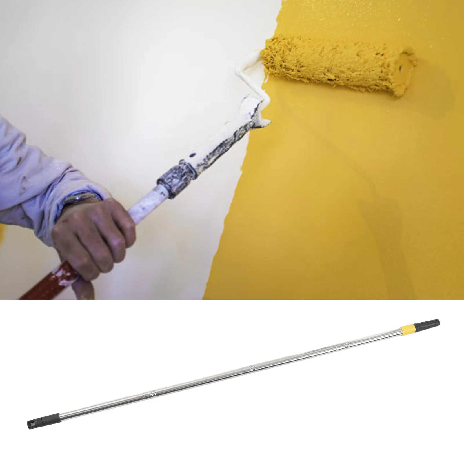 Poste de extensión de rodillo de pintura, poste de extensión telescópico multiusos, poste extensible ligero y resistente para pintar y quitar el polvo
