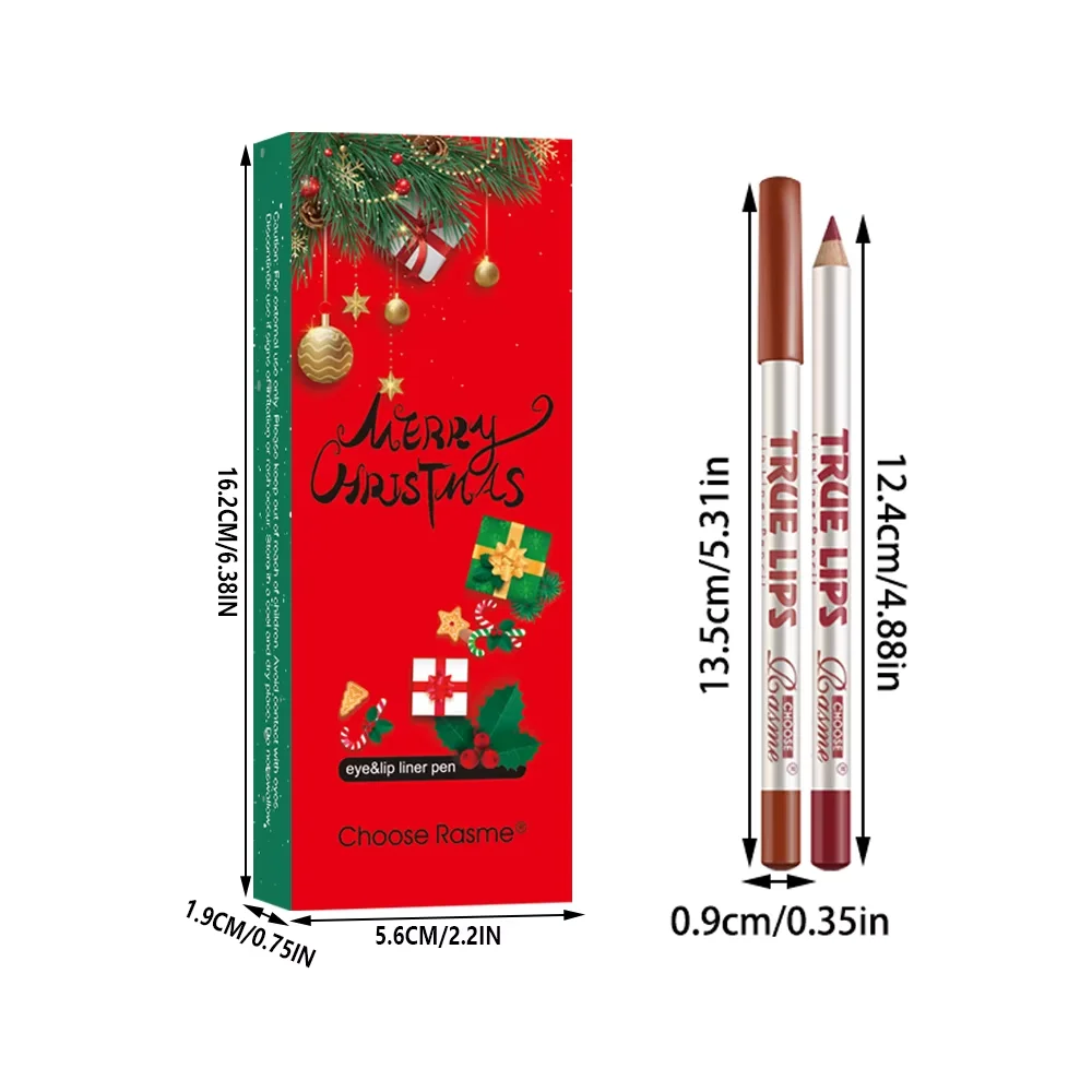 Conjunto de lápis labial fosco de Natal de 12 cores Vintage durável à prova d'água fácil de aplicar maquiagem labial com display colorido