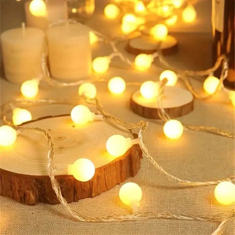 1pc Sphere String Lights Battery Operated Indoor Fairy Lights Holiday Accessories For Indoor Outdoor Decoration Bedroom Party