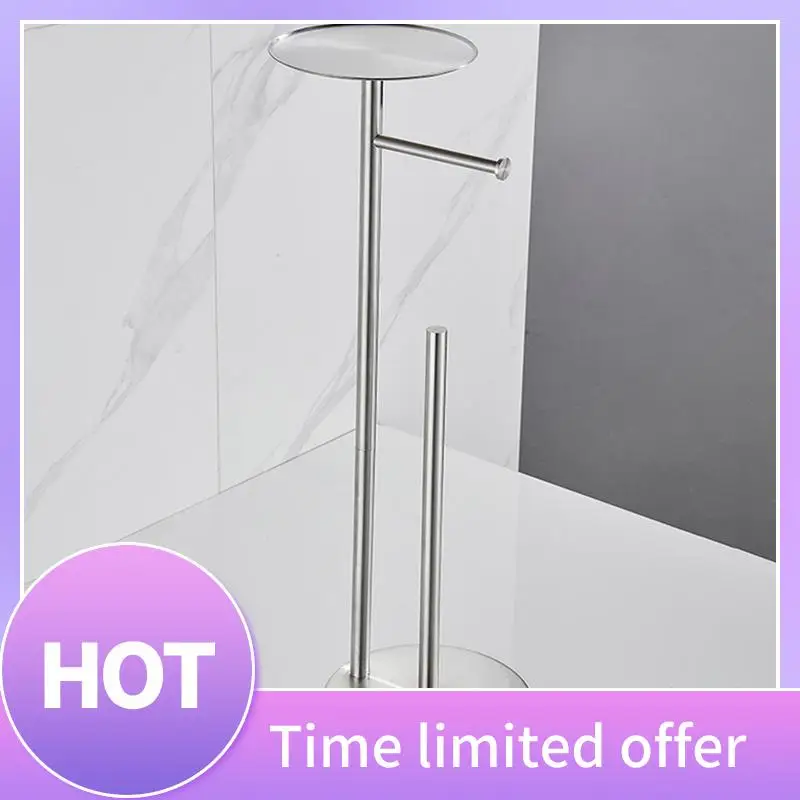 

B69C Отдельностоящие держатели для туалетной бумаги из нержавеющей стали, антикоррозийная стоячая подставка для туалетной бумаги с тяжелой, простая установка, матовая подставка