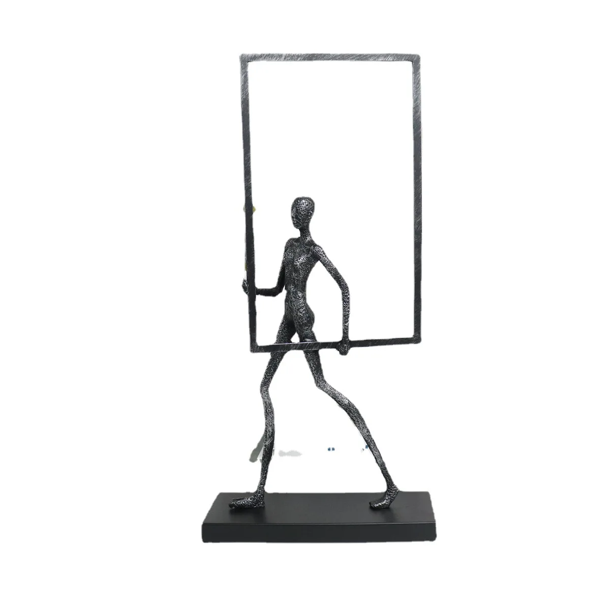Modern simple and creative black figure ornaments carry circle people sales department hotel home abstract soft decoration furni