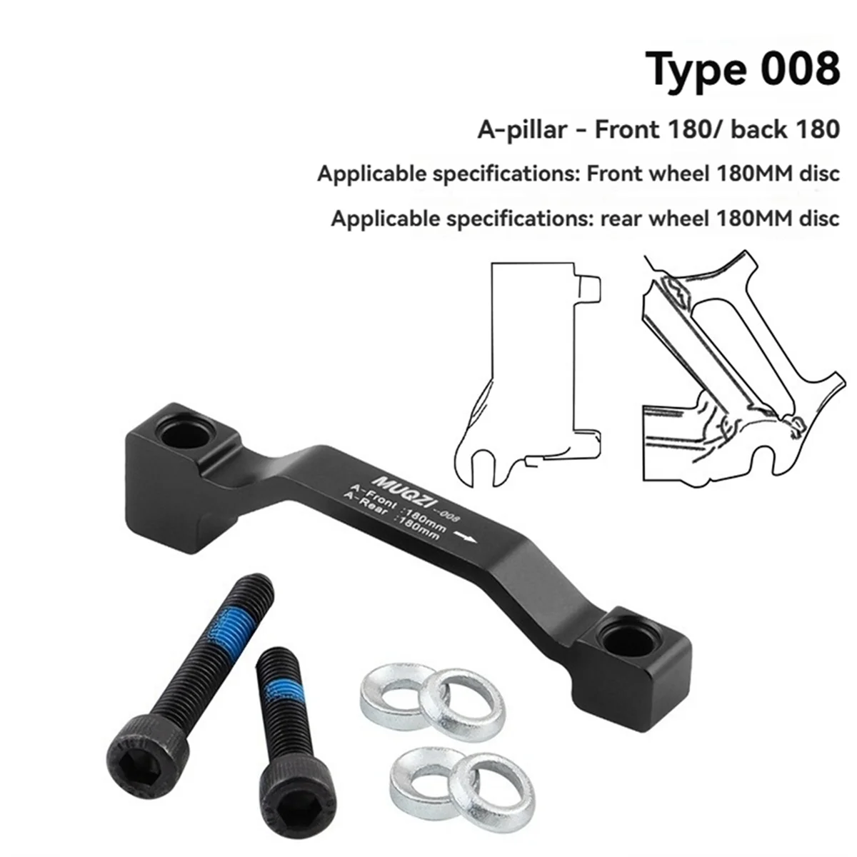 ABXY  Mountain Bike Disc Brake Adapter Disc Brake Adapter Front Fork Frame A/B Column to 203/203mm Conversion Seat Style 5