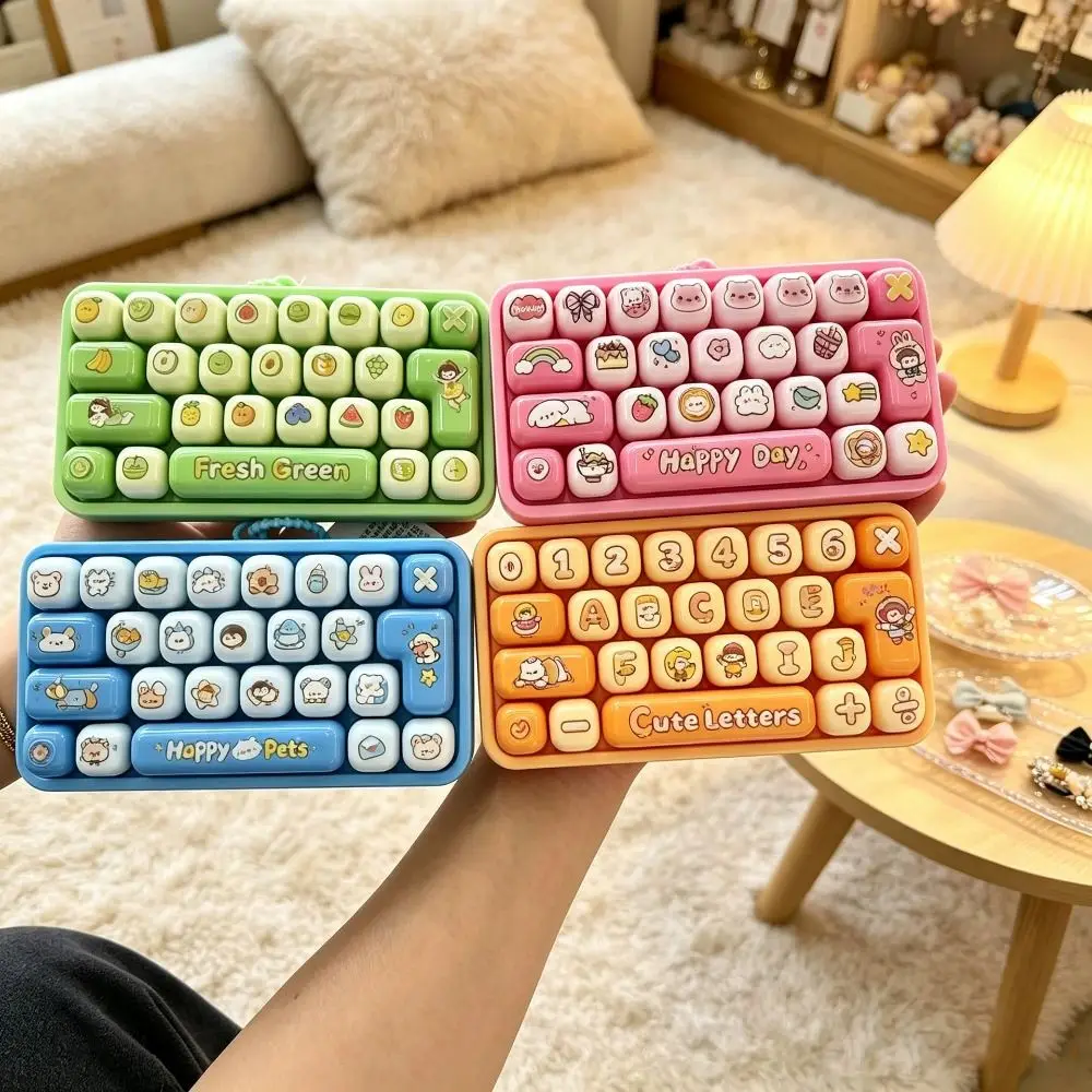 26-Key Decompression Button Transparent Dual-Tone Simulation Keyboard Mini Keyboard Pendant Cute Design Keyboard Keychain