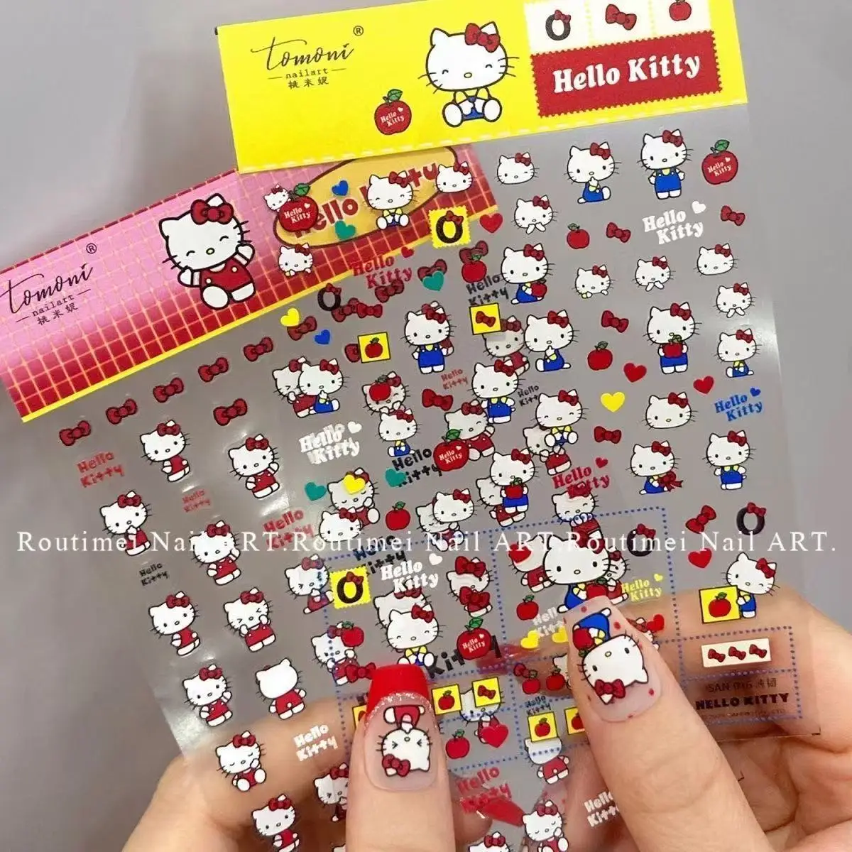 Sanrio Hello Kitty Stickers Nail Art Accessoires Leuke Anime Karakter Stickers Nail Art Decals Stickers Nail Art Supplies