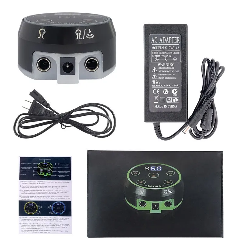 الوشم إمدادات الطاقة المهنية الوشم صندوق الطاقة الدورية آلة الوشم القلم المزدوج الناتج اللون شاشة LED تعمل باللمس/قاعدة مغناطيسية