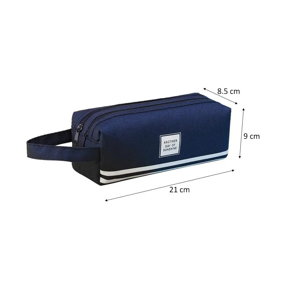 

Double Layer Pencil Case Large Capacity Zipper Canvas Stationery Bag Travel Makeup ganizer Pen Box For Office Art Supplies Kids