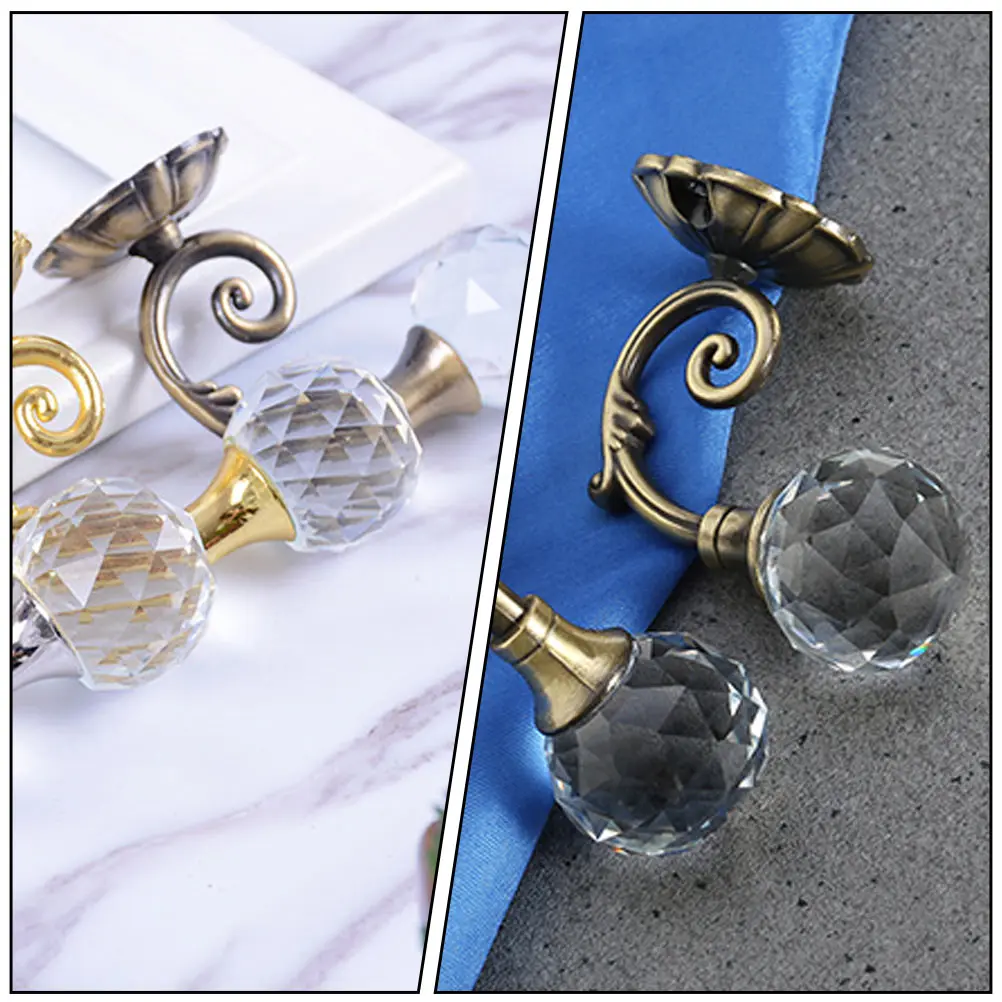 

2 Pcs Curtain Hook Hooks for Wall Coat Hanger Tiebacks Alloy Holder Curtains Holdbacks