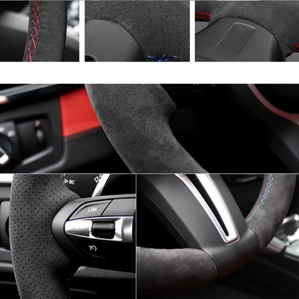 Car Steering Wheel Cover For Honda Civic 10 2016-2021 CR-V CRV 2017-2021 Clarity 2018-2021 Non-slip Carbon Fiber Suede Braid