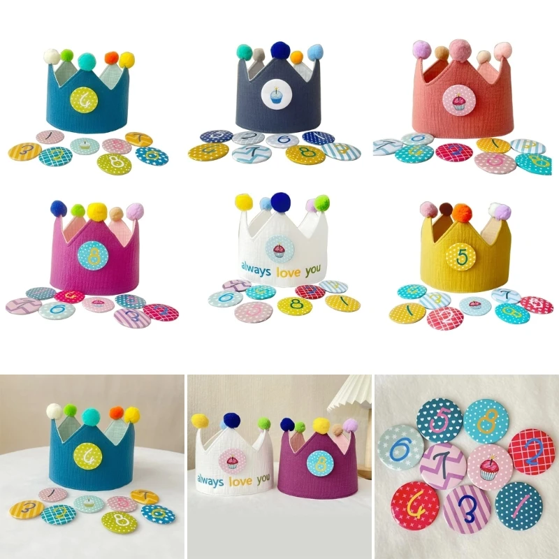 Reusable Birthday Party Hat  for Kids  Birthday Hat Girls Boys Baby Photo Props Birthday Party Tiaras Durable