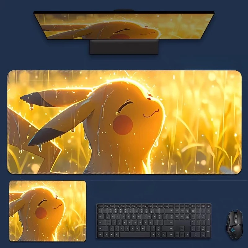 Premium Pokmon Leather Mouse Pad Large Gaming Table Mat Boy Animation Computer Keyboard Pad Office Household Non-Slip Mouse Pad