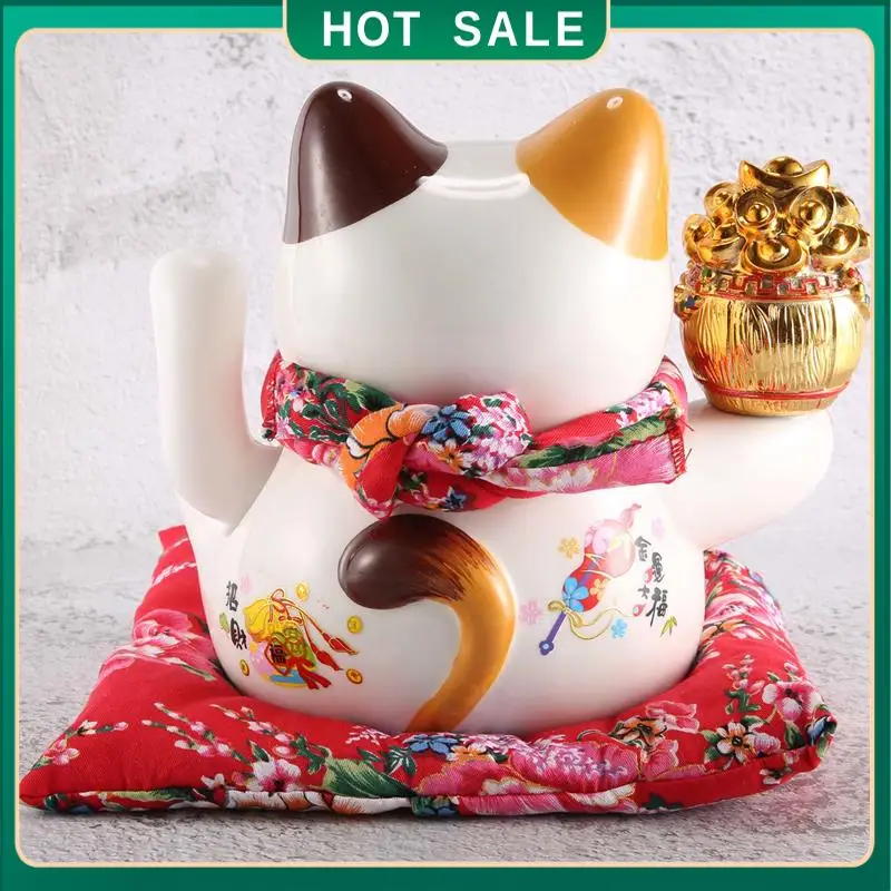 

My Home 7-дюймовый Beckoning Cat Maneki Neko Орнамент Фэн-Шуй Украшение Качели Lucky Cat
