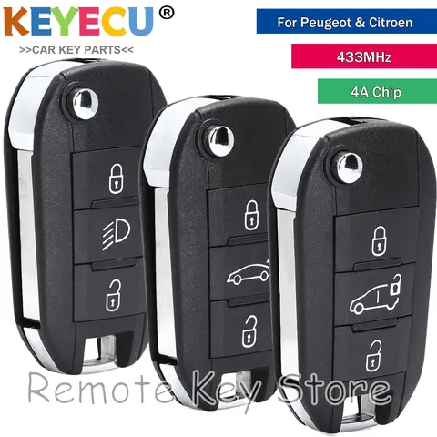 Car Flip Remote Key for Citroen C3 C4 C5 C8 Picasso Cactus C-Crosser AirCross for Peugeot 208 3008 308 508 408 2008 307 4008
