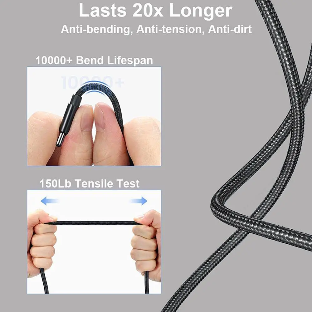 Cargador PD para portátil, Cable de alimentación de 100W y 1,8 m, tipo C, USB-C a USB, Delgado, punta cuadrada, para Lenovo Yoga 2 Pro 13 Thinkpad