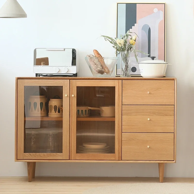 

Dining Room Furniture Solid Red Oak Storage Sideboard Cabinets Kitchen Cabinets