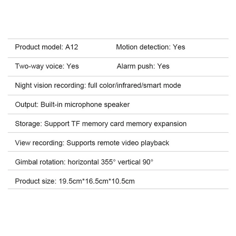 Caméra de sécurité avec 360 °, vision nocturne, HD, budgétaire, intercorme vocal, prise UE, document