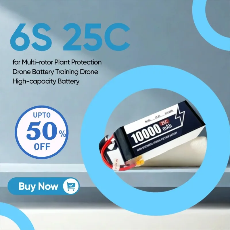 

10000mAh 22.2V 6S 25C Drone Battery for Multi-rotor Plant Protection Drone Battery Training Drone High-capacity Battery