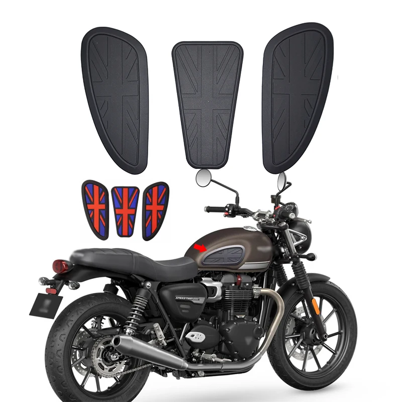 Für Speed Twin 900 1200 Speed Twin1200 Motorrad Seitentank-Pad Abdeckung Aufkleber T100 T120 Speed400 Scrambler400X 400X Tankpad