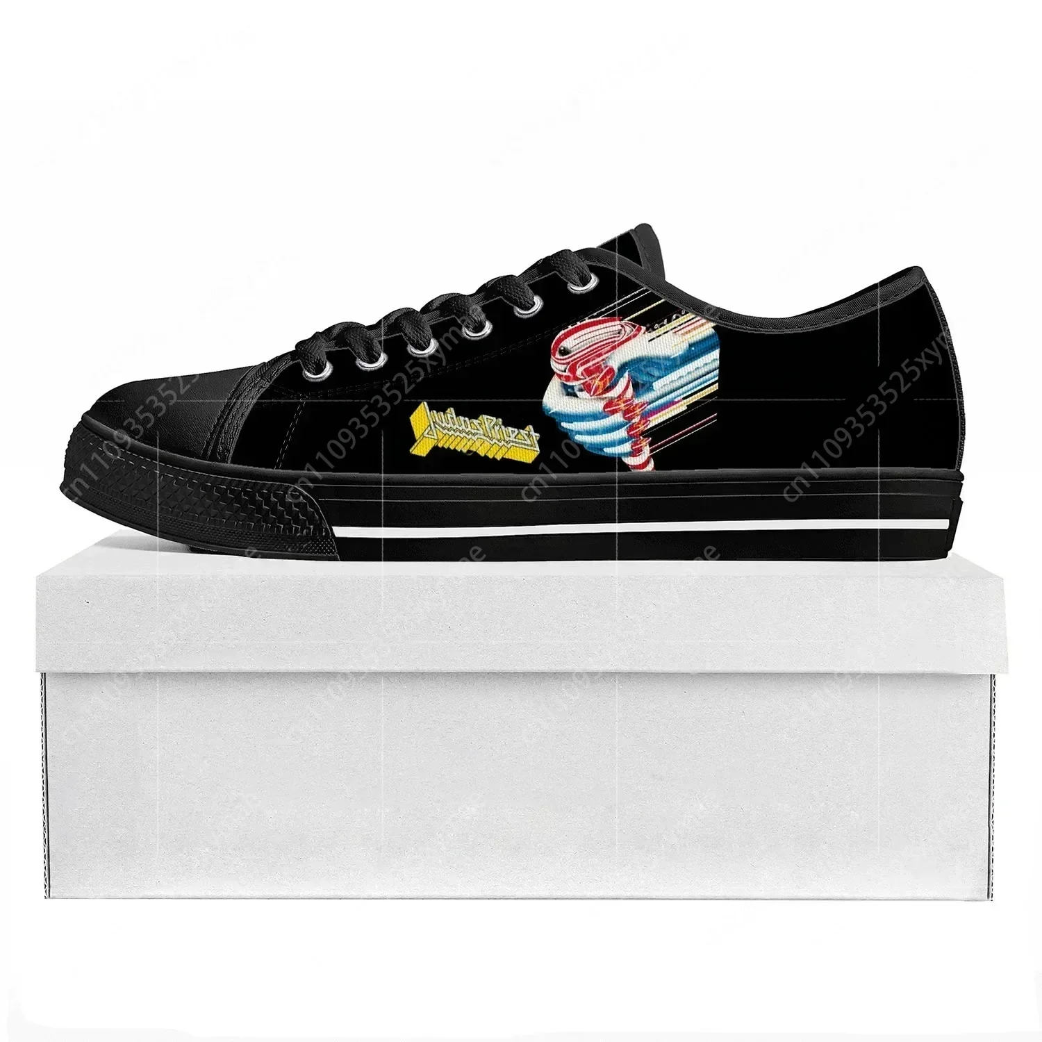 

Judas Priest Heavy Metal Rock Band Low Top Sneakers Mens Womens Teenager Canvas Sneaker Couple Shoes Custom Shoe
