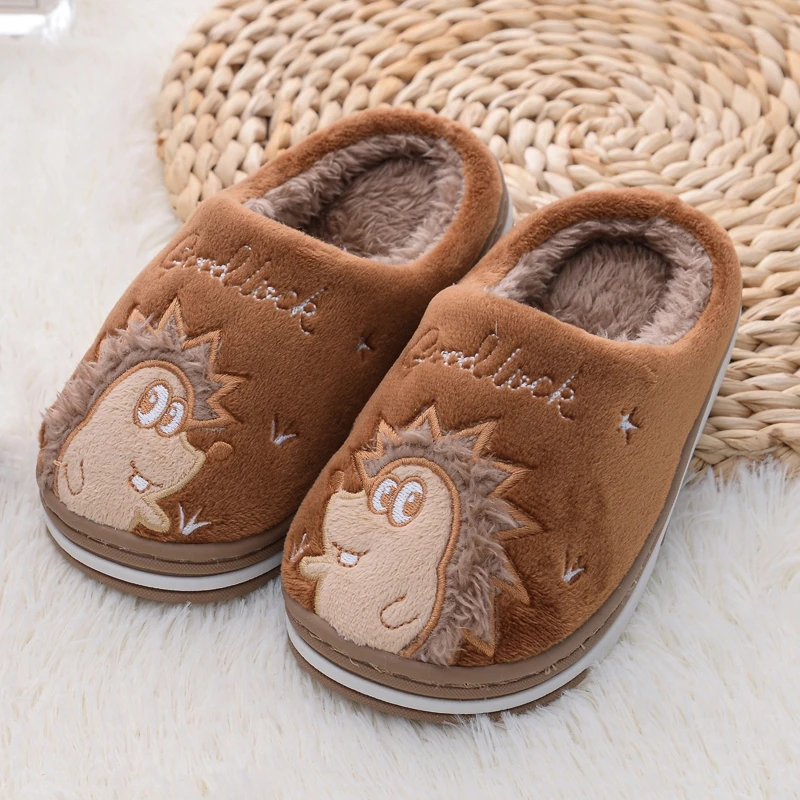 New Toddler Boy Slippers Winter Shoes Kid Casual Home Wear Baby Warm Anti-slip Loafers Cartoon Hedgehogs Children House Footwear