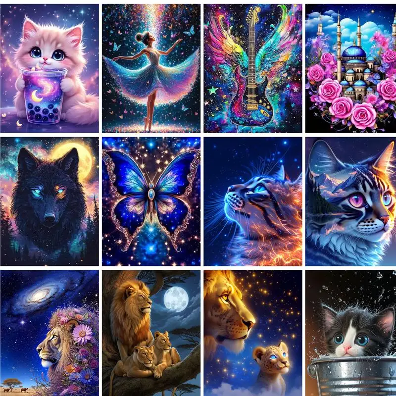 GATYZTORY Figure Painting By Numbers Create Wall Art Digital Oil Number Painting Kits Scenery Abstract Art Supplies Diy Crafts