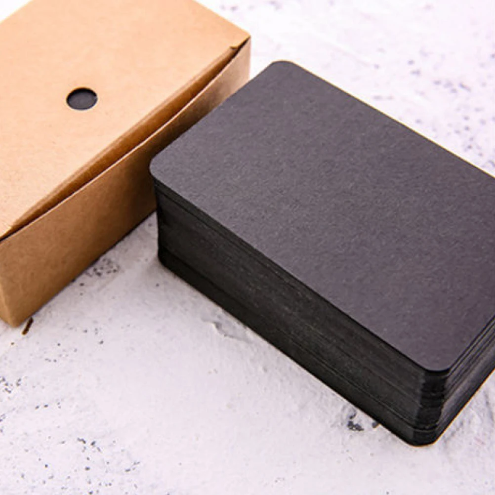 

100 Pcs Blank Card Stock Business Cards Black Blanks Portable Greeting Invitation