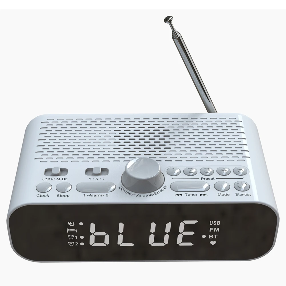 Radio Jam Alarm Digital Layar LED Radio FM Radio Digital Isi Ulang dengan Pengatur Waktu Mati Otomatis untuk Rumah