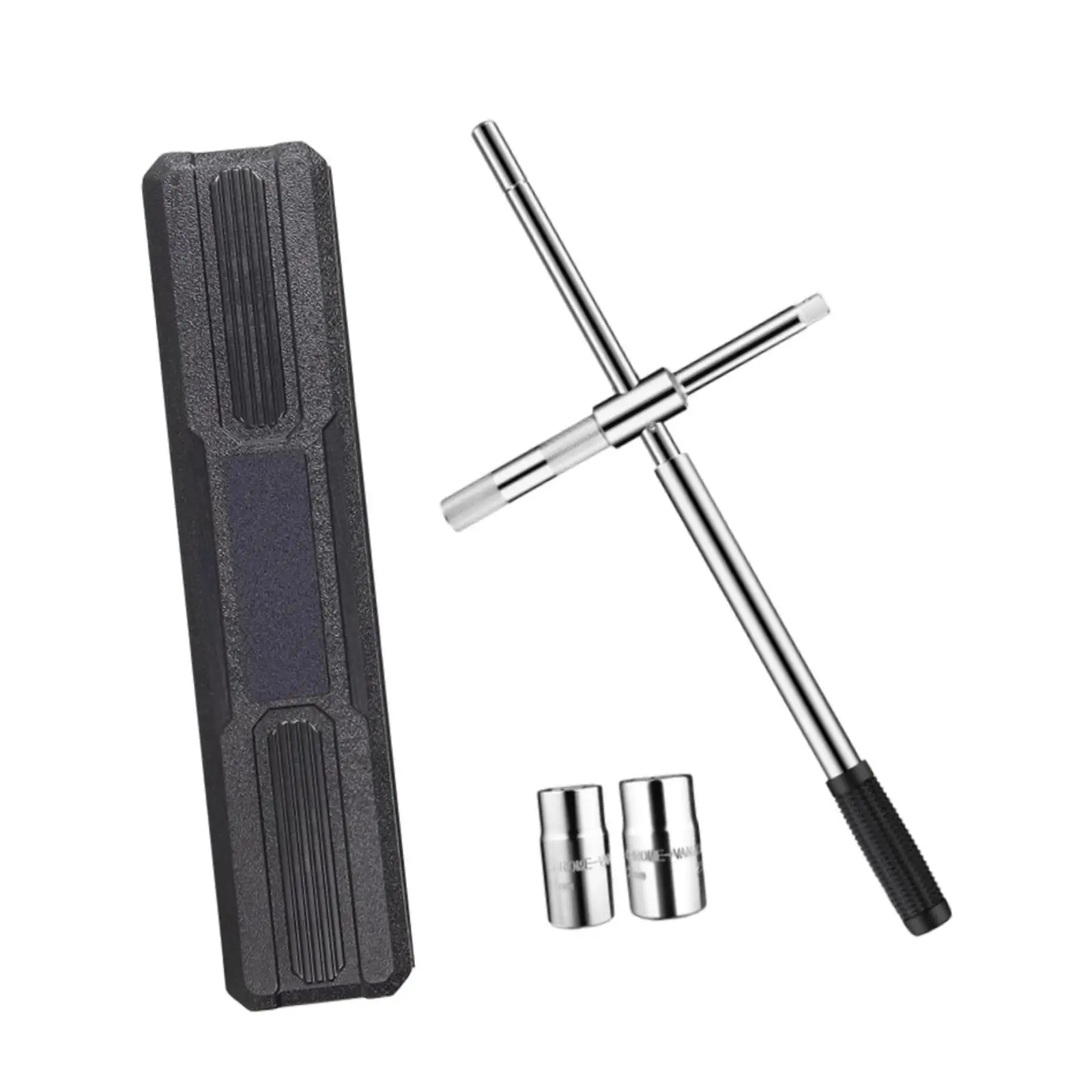 Universal Lug Wrench Tire Iron Extendable Ergonomic with Sockets Labor Saving Repair Tool 4Ways Heavy Duty for Vehicle