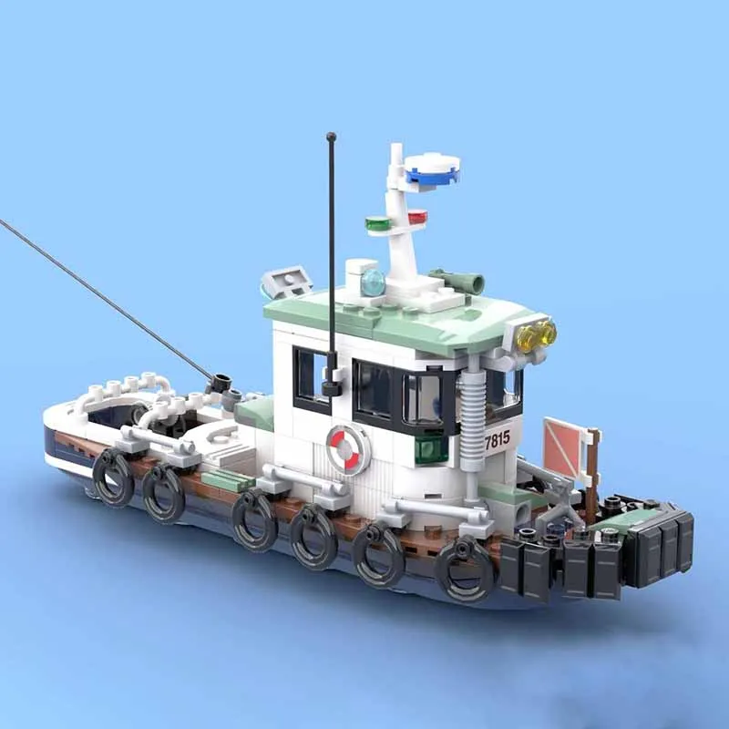 

298 частиц MOC гавань буксир маленькая модель рыбацкой лодки DIY сборка строительный блок игрушка детский подарок на день рождения