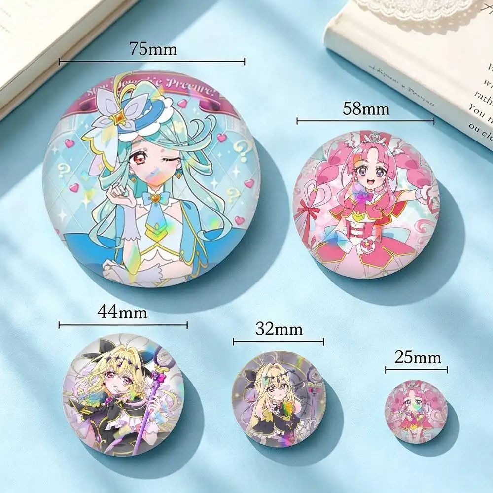 Meitantei Precure Cure Eclair 25 32 44 58 75mm Badges Personalized Round Brooches Pins Accessory Gift