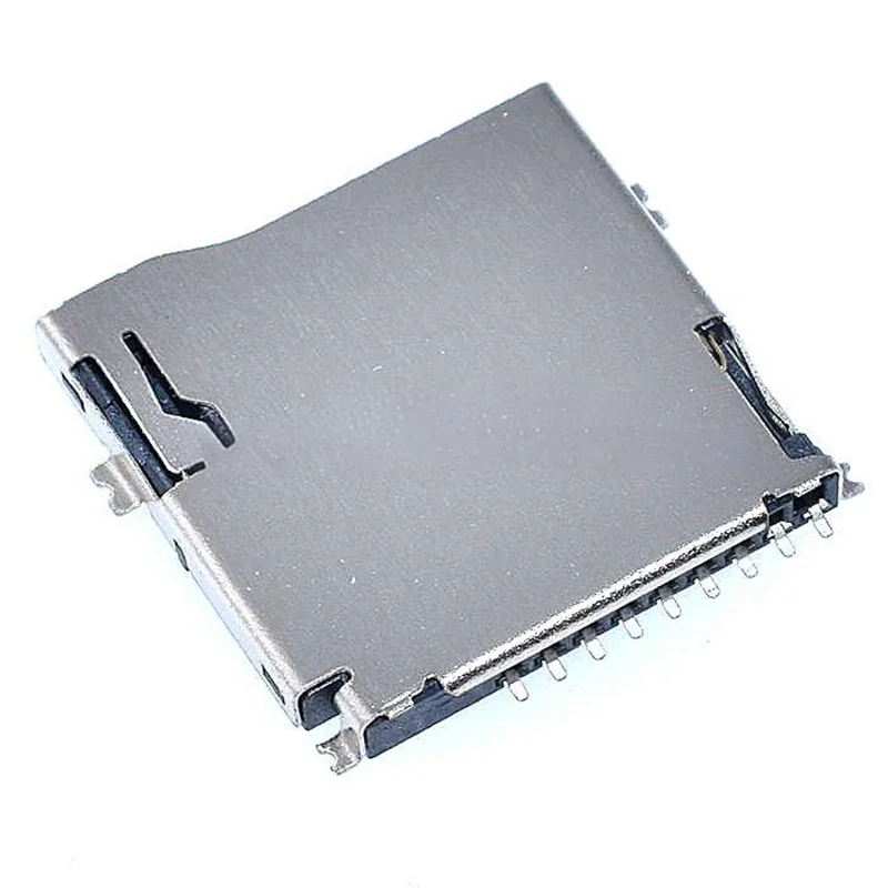50PCS TF Card Socket (Copper Housing), Self-Eject Micro SD Card Slot