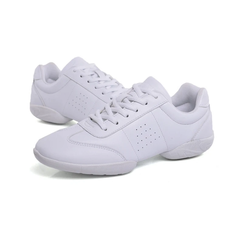 Chaussures d\'aérobic athlétiques pour femmes, chaussures de cheerleading blanches, chaussures de gymnastique, chaussures d\'entraînement et de