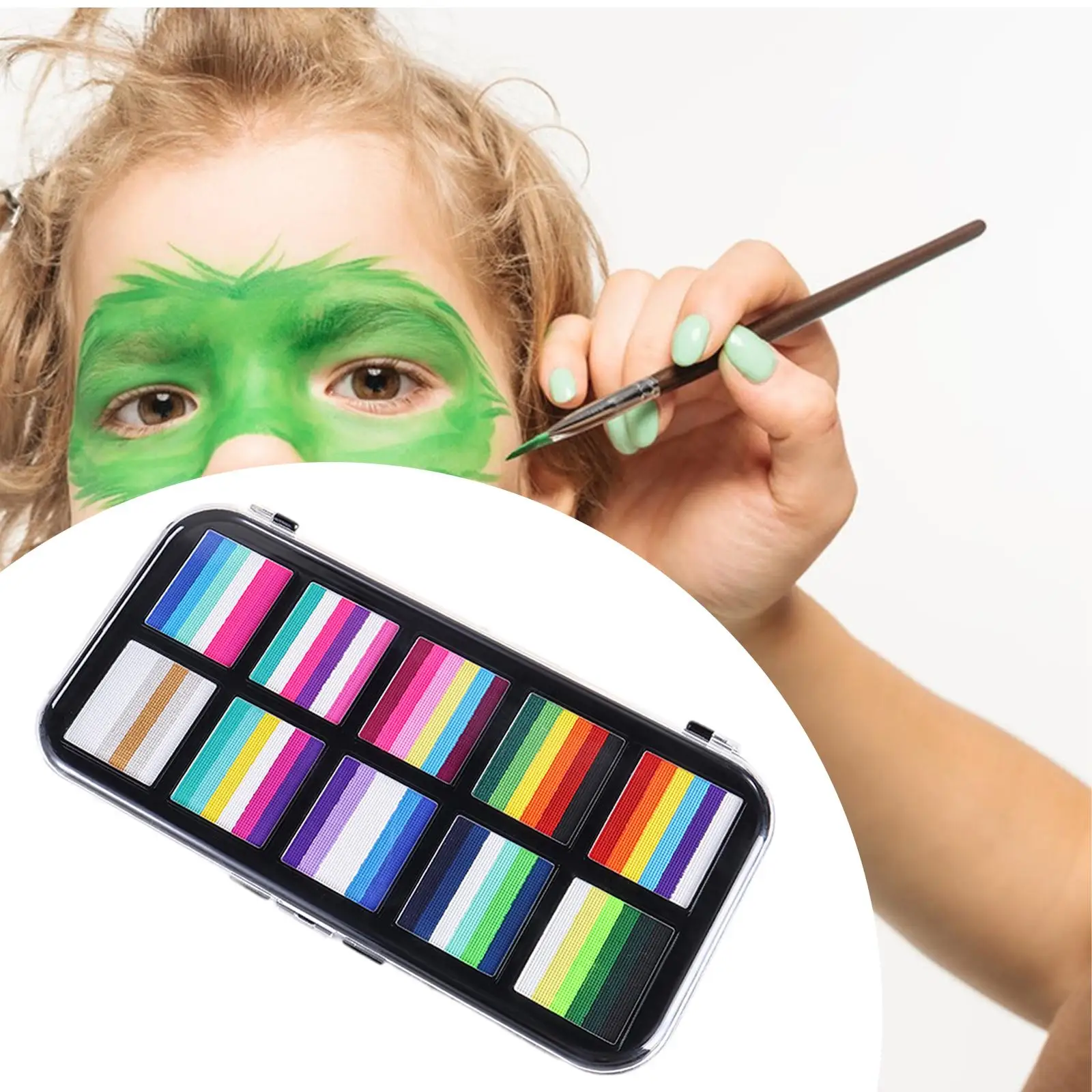

Face Body Paint Easy to Use 10 Girds for Costume Music Festivals Party