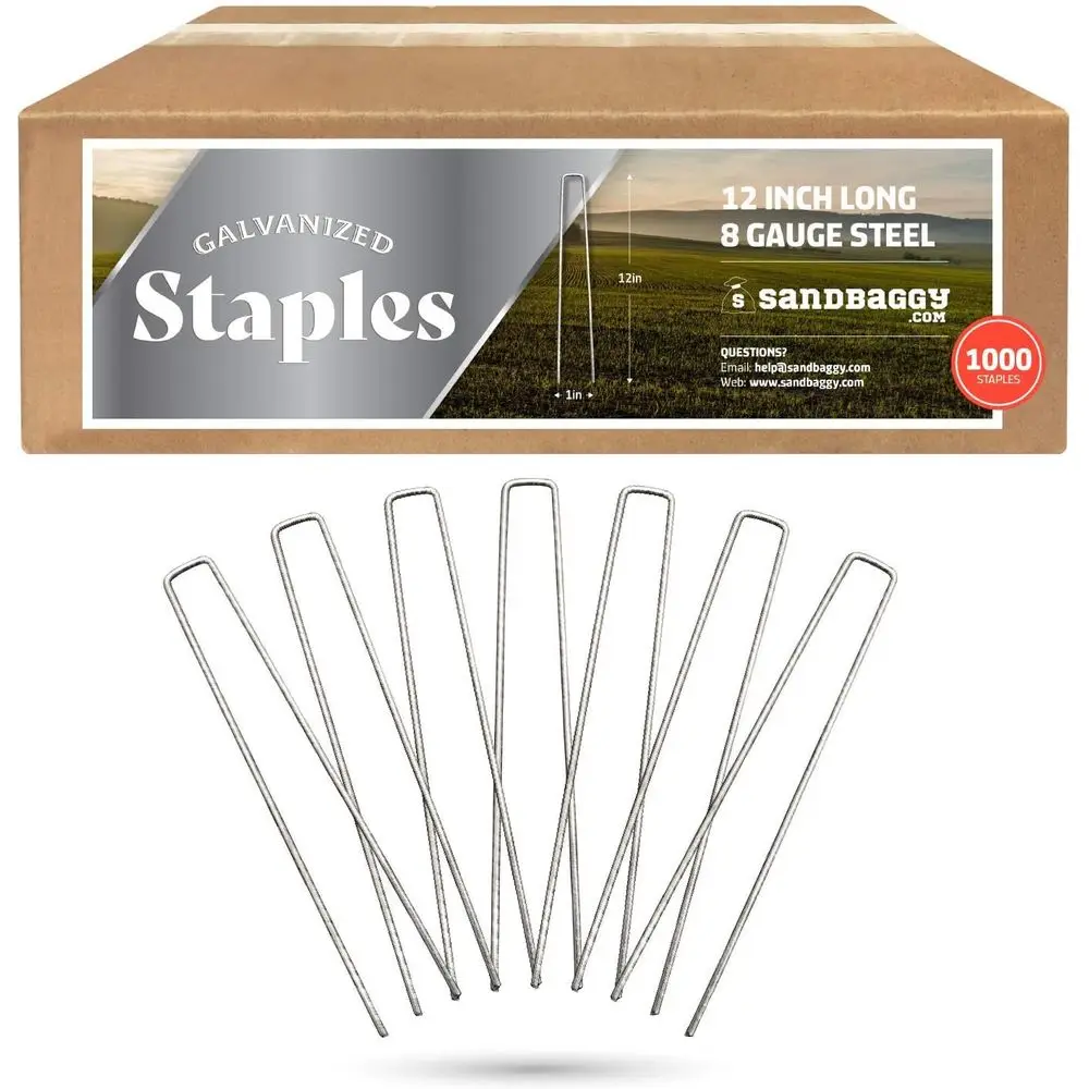 

1000 Pack Long-Lasting Weed Control Landscape Staples for SOD Gardening