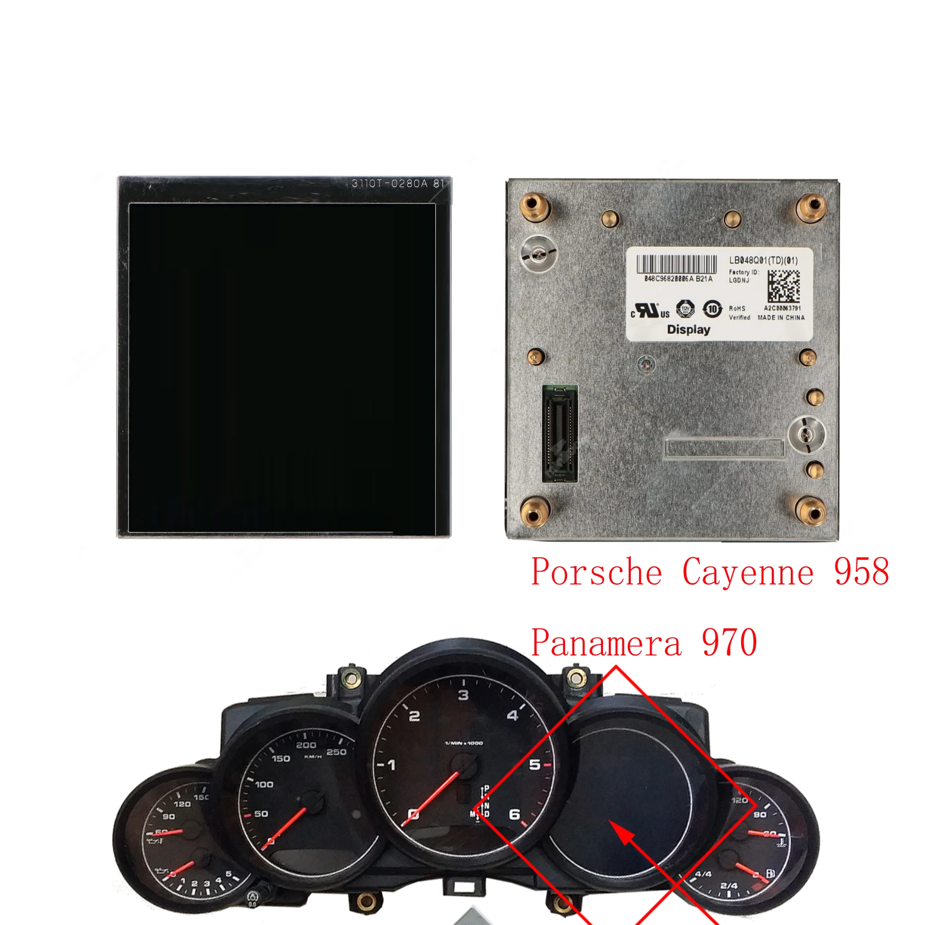 Reemplazo LCD del tablero de instrumentos para Porsche Cayenne Panamera Macan Boxster Cayman Carrera, pantalla de información