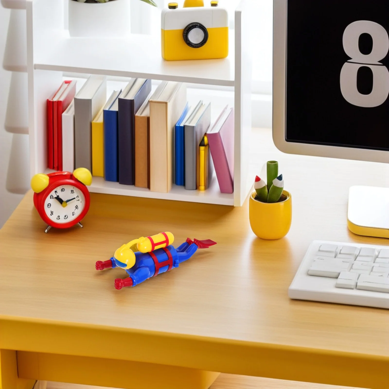 حوض استحمام بلاستيكي للغواص، لعبة ذات سطح أملس، وظيفة السباحة على شكل عقارب الساعة، عائمة، متعة حمام الطفل التفاعلية #1