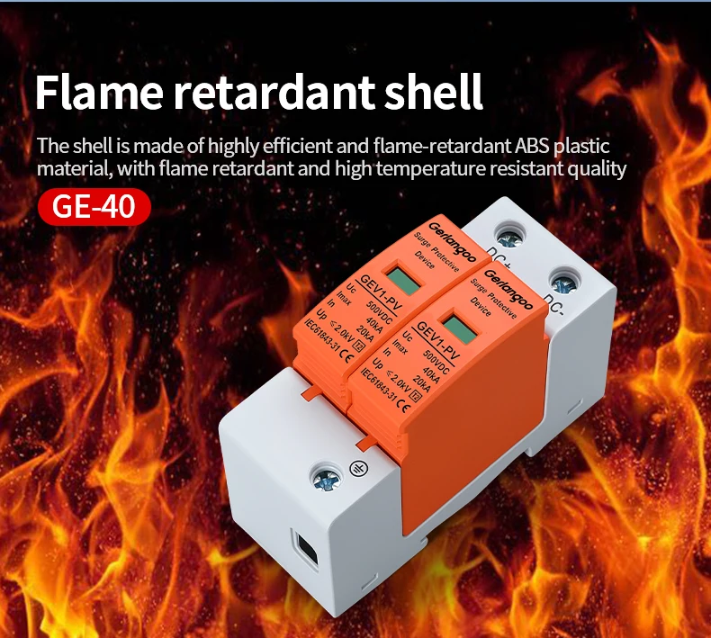 Gerlangoo SPD 2P DC 500V 600V 800V 1000V 10KA~20KA 20KA~40KA Überspannungsschutzgerät Niederspannungs-Ableitergerät – Detail 4