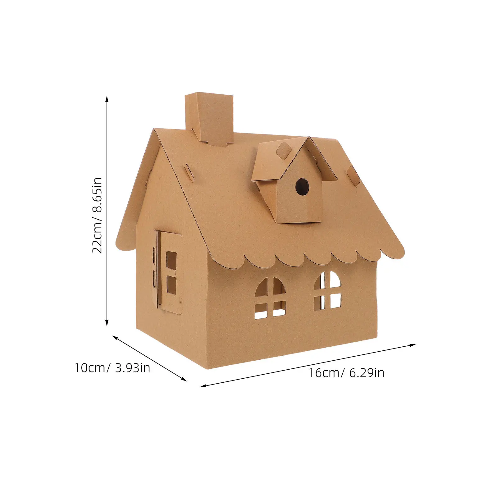 Kit de maison en carton DIY pour enfants, 6 pièces, maison miniature créative en papier, artisanat, coloriage, jeu éducatif amusant, ensemble de construction de maison de jeu