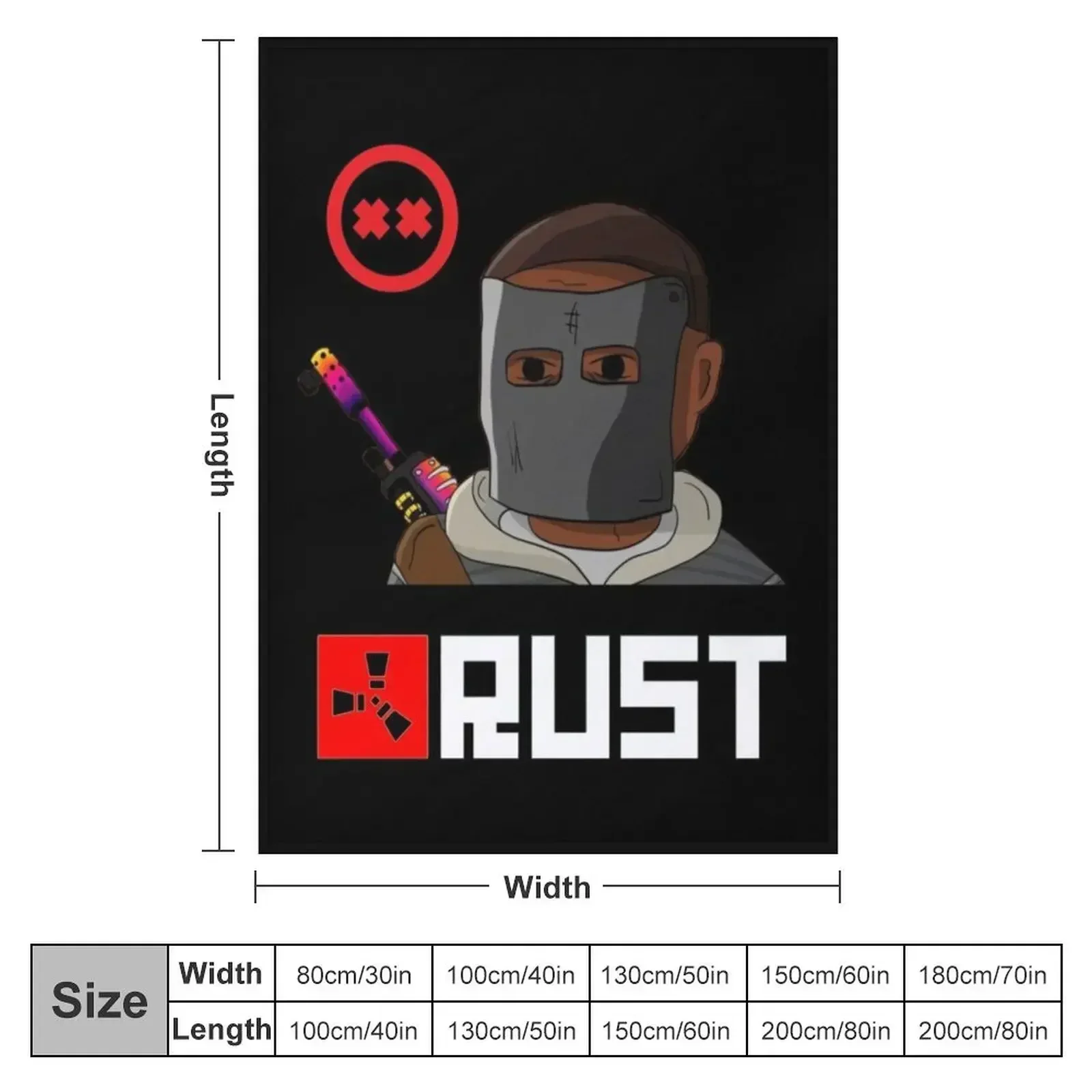 Rust Game Poster Throw Blanket Flannel Fabric Retros Blankets