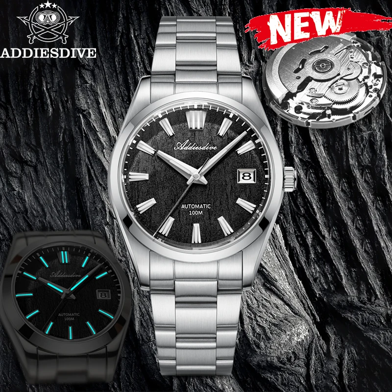 

ADDIESDIVE New 39MM Men Watches Sapphire Glass NH35 Automatic Mechanical Watch black green BGW9 Luminous Waterproof Wristwatch